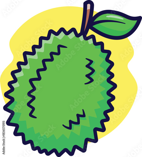 Durian Vector – Cute Doodle Tropical Fruit (EPS10)
