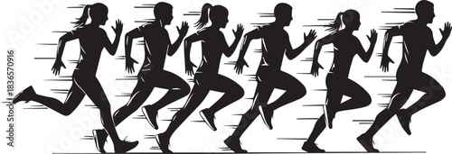 Runners silhouette white