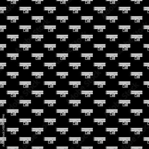 Printing press seamless pattern isolated on black background