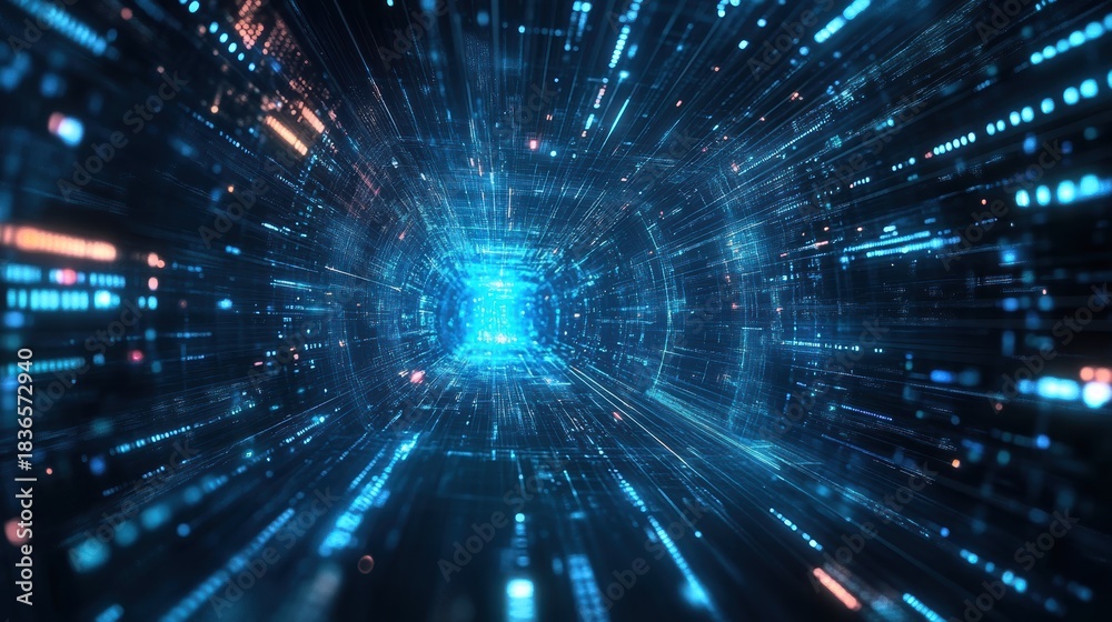 Obraz premium Quantum AI Supercomputer Generating New Intelligence