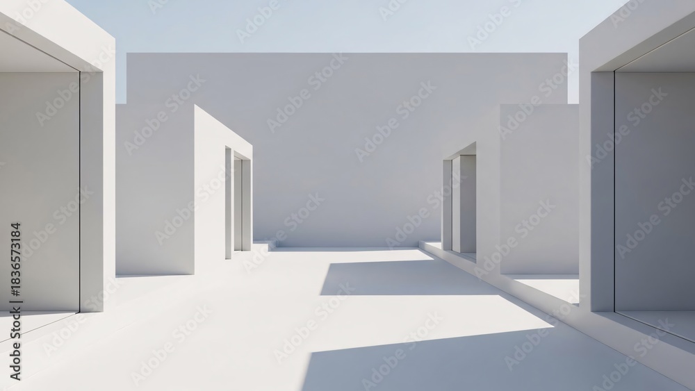 Fototapeta premium A mesmerizing perspective of a modern white building with a wavy roof structure