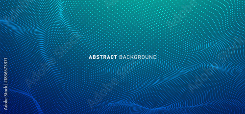 Technology digital speed connect blue green background, cyber nano information, abstract communication, innovation future tech data, internet network connection, Ai big data, line dot illustration