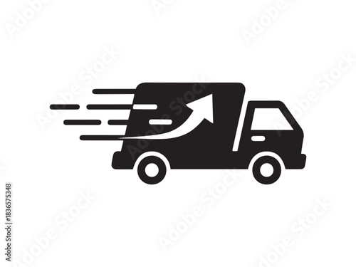 Expedited shipping van icon with upward arrow representing rapid business growth