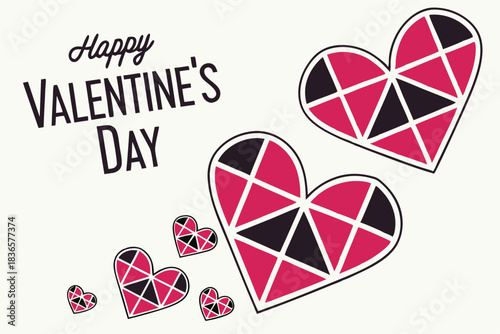 abstract valentine s day poster with geometric heart