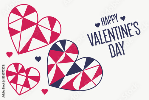 abstract valentine s day poster with geometric heart