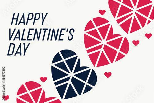 abstract valentine s day poster with geometric heart