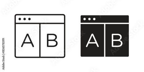 A B test icons collection. Line vector sign, symbol for web and mobile