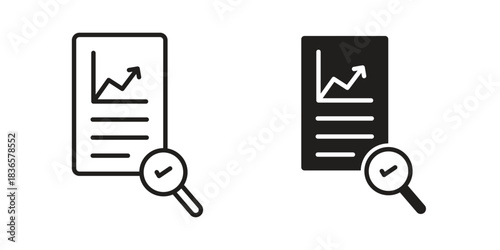 Analytics report icons collection. Line vector sign, symbol for web and mobile
