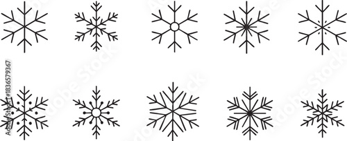 Snowflakes Vector Pack for Winter Holiday Season Decorative Design