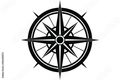 compass vector icon silhouette illustration
