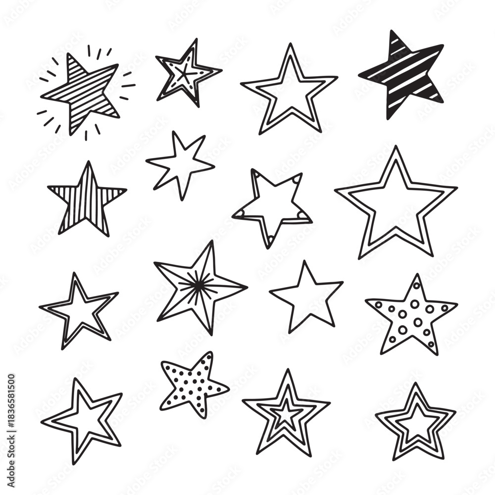 Obraz premium Star doodle set