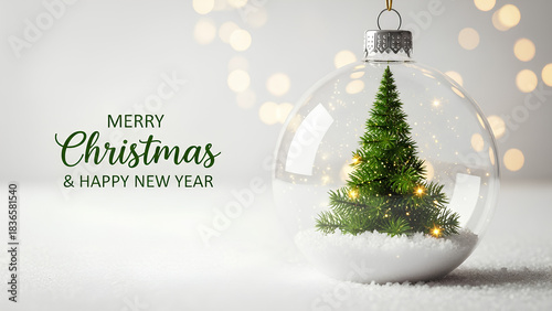 christmas card with christmas tree