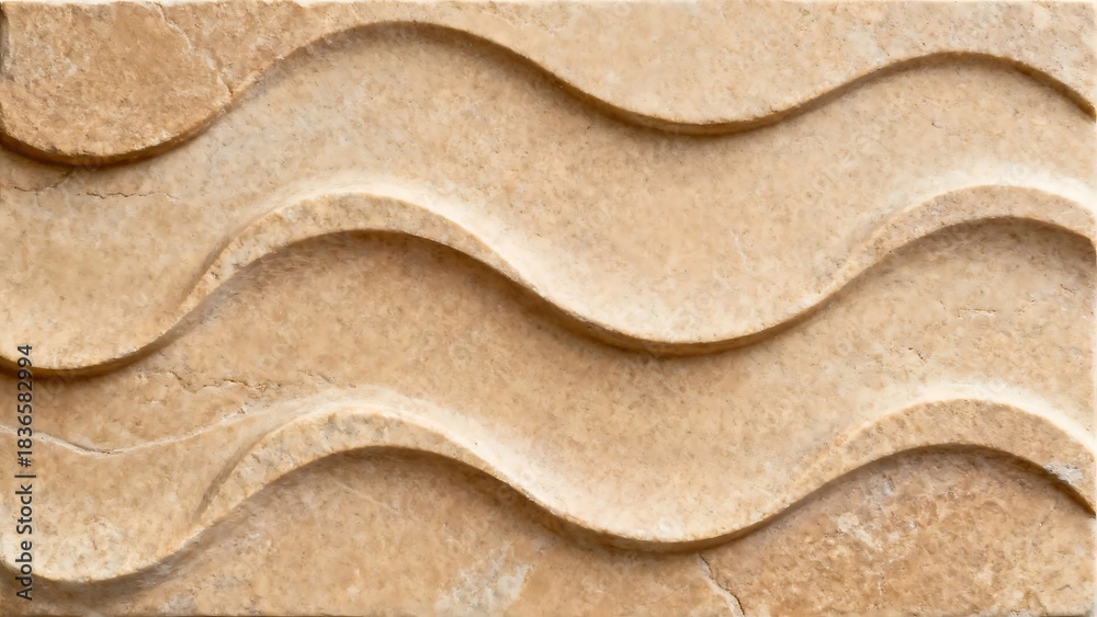 Obraz premium Abstract wave pattern with smooth curved lines on a light brown surface