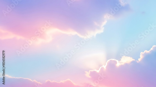 Dreamy pastel sky with wispy clouds and soft light