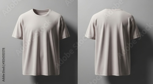 Blank white t-shirt mockup front and back views for apparel design and branding
