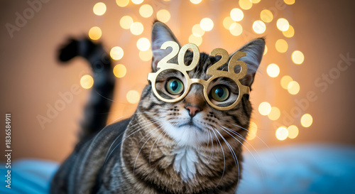 Cat wearing 2026 glasses 