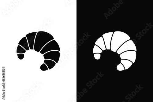 Simple croissant on white background