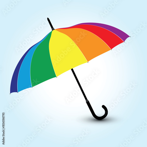 Color umbrella icon, Nice umbrella isolated on white background.