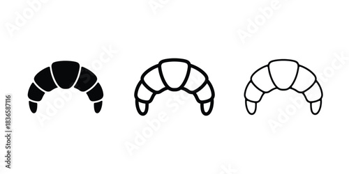 Vector croissant illustrations on clean background