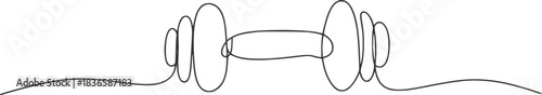 Dumbbell abstract line art fitness weight