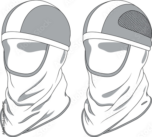 Balaclava, headwear, vector, illustration, sketch, outline, fashion, gear, durable, ergonomic, structured, silhouette, layout, design, protection, accessory, mesh, strap, tactical, cold