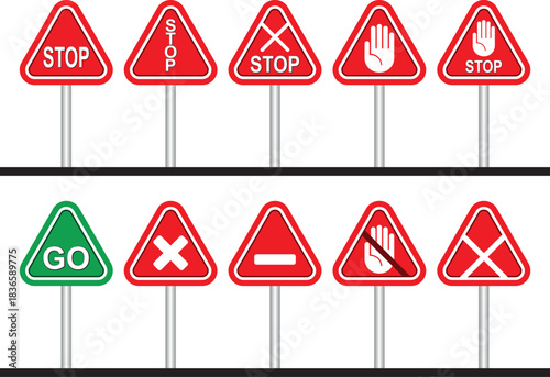 Stop and Go Sign. Vector illustration of Stop and Go sign isolated on pure white. EPS file available.