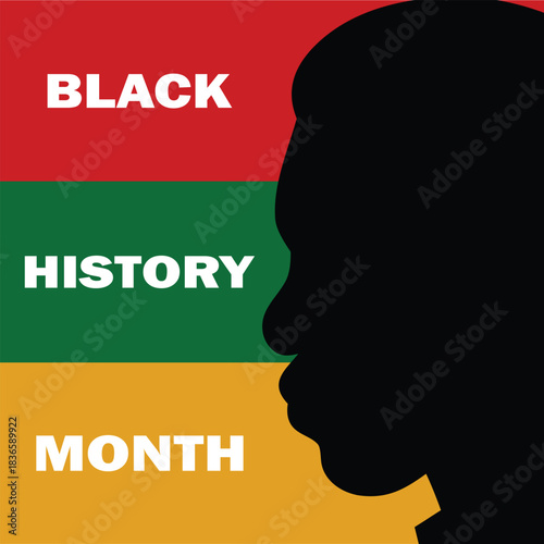 Black History Month Commemoration with Silhouette Adobe Illustrator Artwork