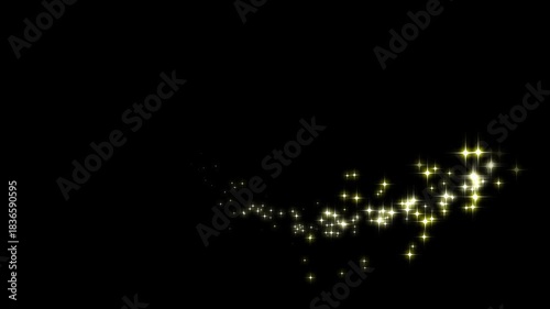 4k Valentine sparkle dust trail loop transition, romantic glitter particle trail animation, heart shape glitter line trail, sparkling particle on black screen. sparkling star twinkle glittering lines