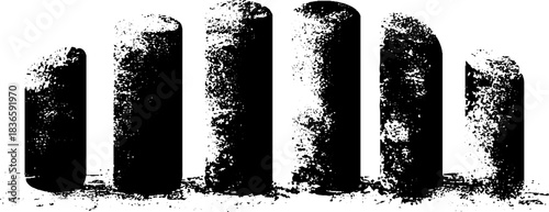 Monochrome concrete fluting stencil art for urban design concepts