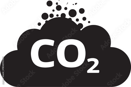 Carbon dioxide emission cloud icon symbol