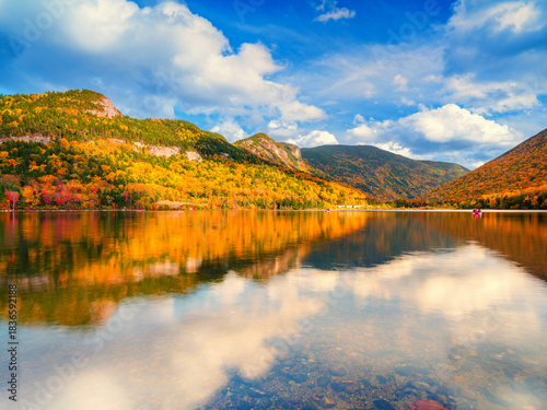 Lake view in Vermont during autumn
