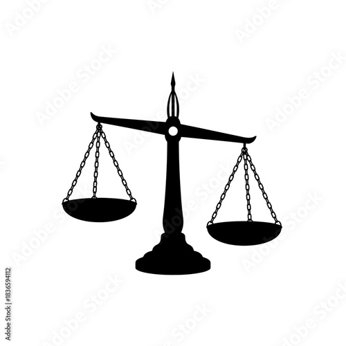 Law balance scales symbol, representing justice and equity