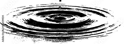 Black and white stencil of grey water ripples for urban art designs