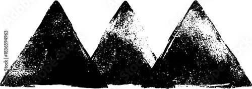 Geometric art design: black and white interlocked triangle stencil for modern decor