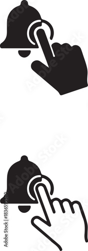 Bell Ringing Icons illustration traced on transparent background