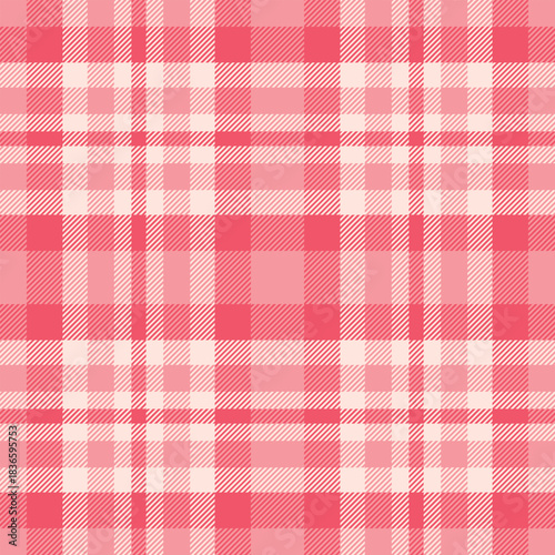 Checkered design for prints.Repeating patern plaid. Seamless pink,white color check pattern.  Repeated tartan fabric.Vector scottish fabriс.Ekose texture.Madras flannel.Checker line.Stripe gingham.