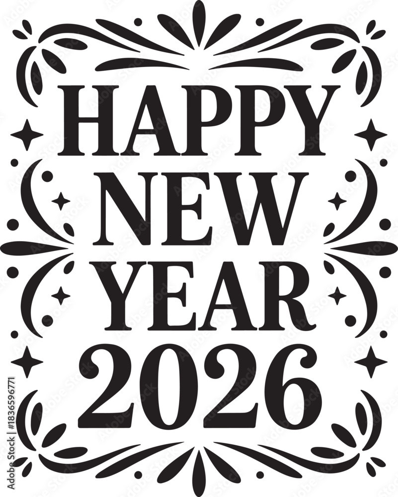 Fototapeta premium Happy New Year Design, Happy New Year Vector, Happy New Year 2026