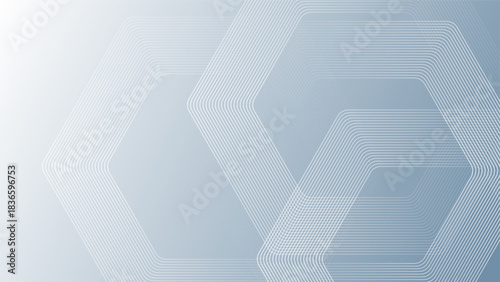 Digital futuristic technology concept with hexagons. Digital hexagonal blue abstract background. Geometric stripe line art design for poster, brochure, cover, banner, website, header. eps 10