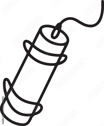 Continuous editable line drawing of dynamite. One line drawing of dynamite icon. one line Icon drawing