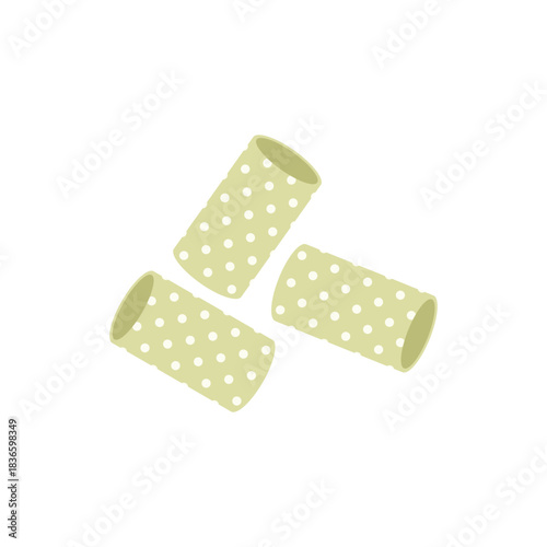 Cosmetic products and beauty care items in soft pastel illustrations