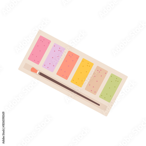 Cosmetic products and beauty care items in soft pastel illustrations