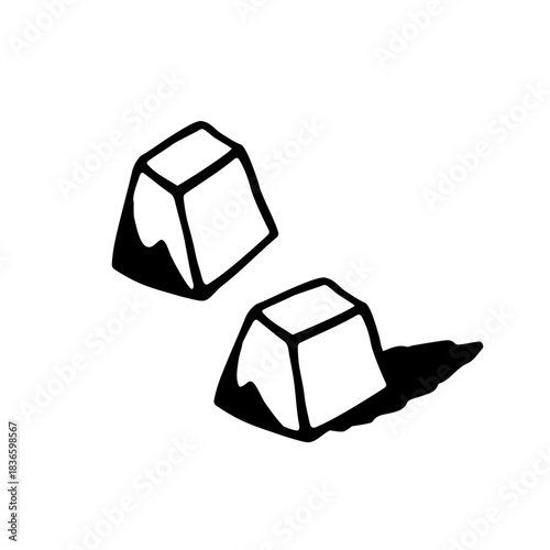 pyramid-shaped goat cheese hand-drawn vector illustration