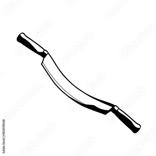 cheese cutter with two handle hand-drawn vector illustration