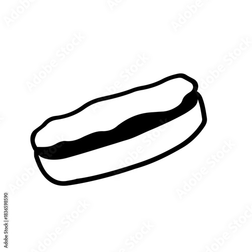 round fond camembert cheese on white background hand-drawn vector illustration