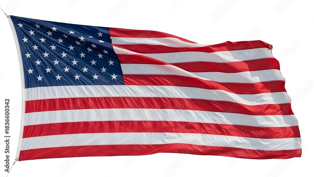 Obraz premium United States National Flag with Stars and Stripes – Symbol of Patriotism and National Identity