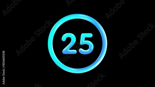 30 second timer simple countdown animated blue gradient with circle on black background, countdown time 30 to 0.
