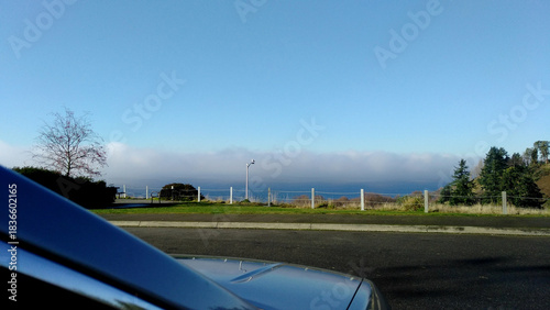 Foto Marine layer fog on Puget Sound in the morning