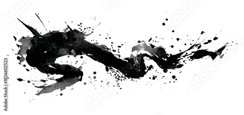 Vector white and black grunge zig zag brushstroke background design. hand draw black zig zag model brush stroke background texture.