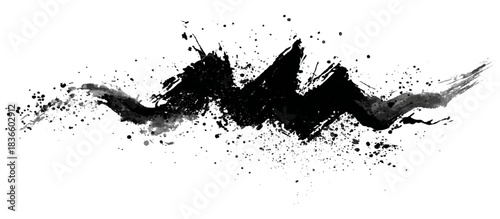 Vector white and black grunge zig zag brushstroke background design. hand draw black zig zag model brush stroke background texture.