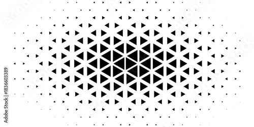 Halftone triangles pattern. Abstract geometric gradient background. Vector illustration